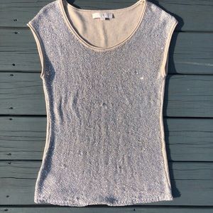 loft | sequin shiny blouse size medium
